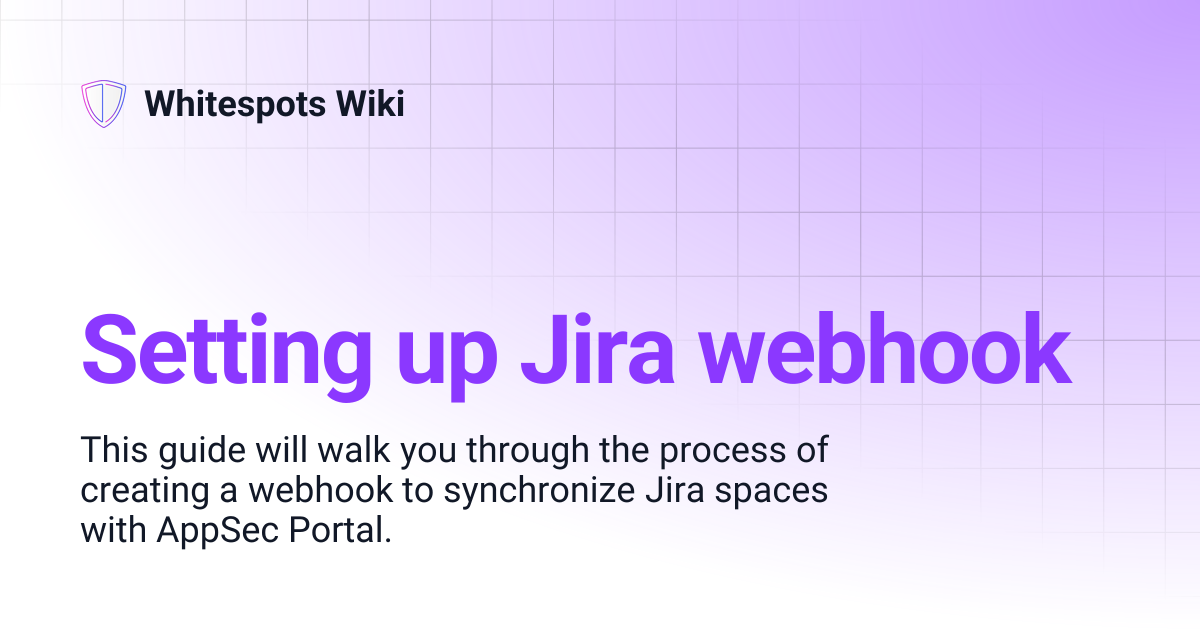 Setting up Jira webhook | Whitespots Wiki