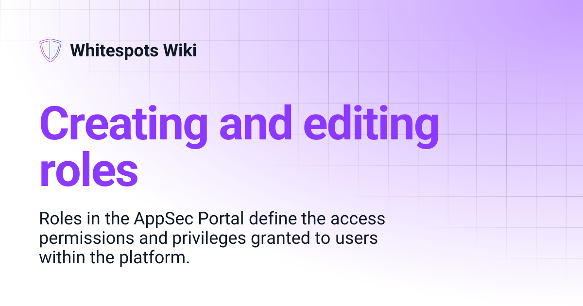Creating and editing roles | Whitespots Wiki